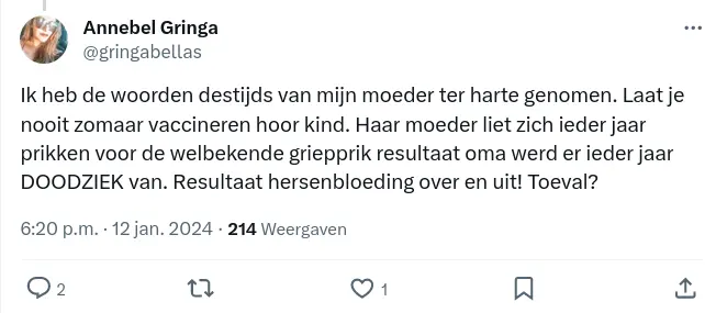 Beroerte door Griepvaccinatie